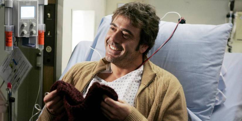 JDM as Denny smiling in the hospital bed in Grey's Anatomy