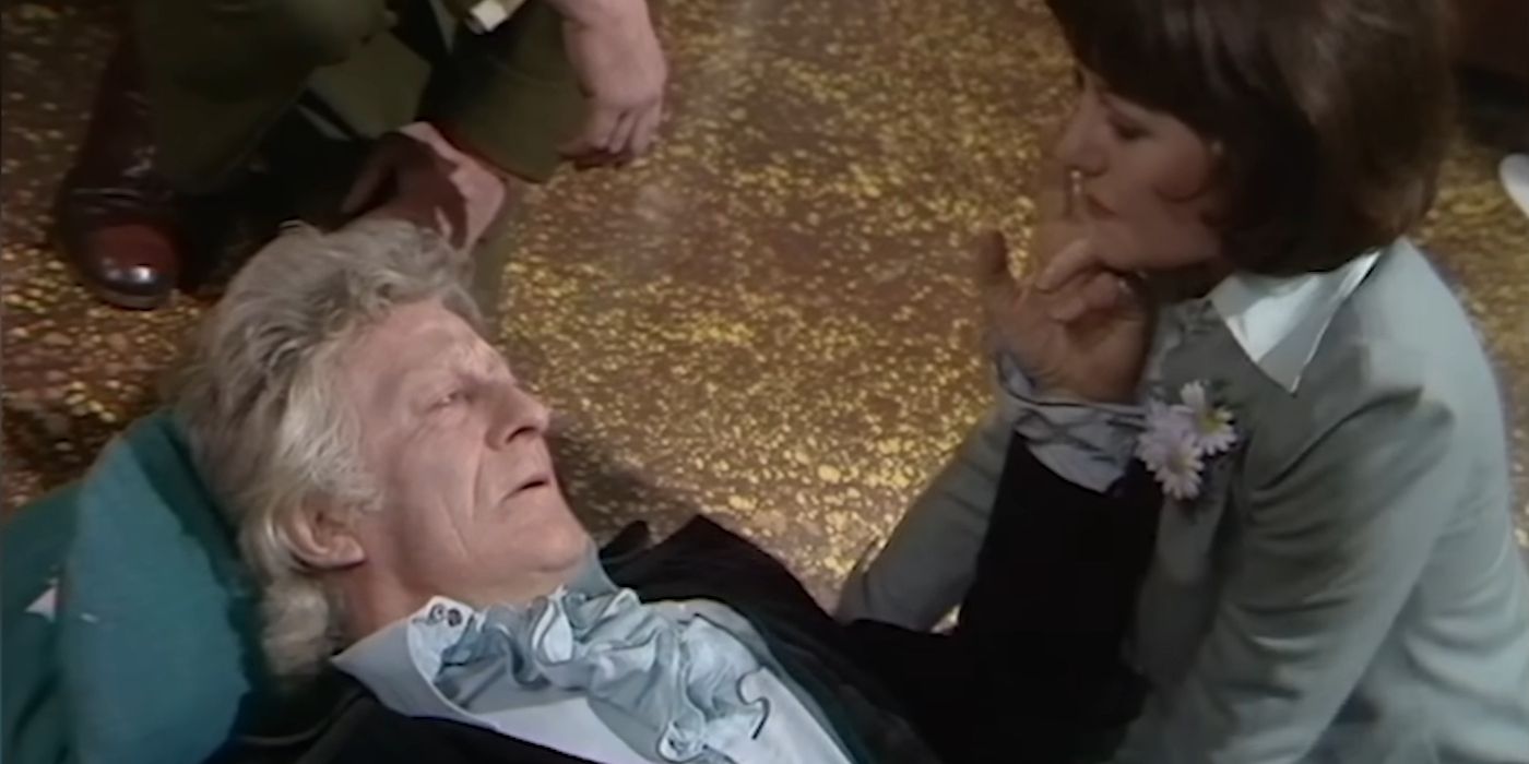 The Third Doctor (Jon Pertwee) regenerates in Doctor Who