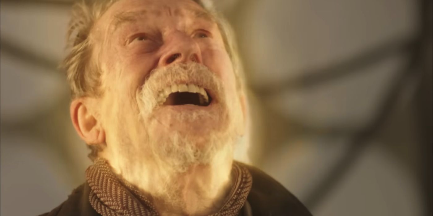 The War Doctor (John Hurt) regenerates in Doctor Who.