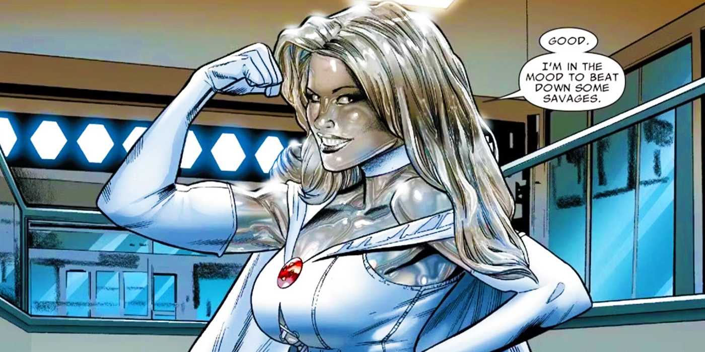 Emma Frost with diamond skin in Marvel Comics