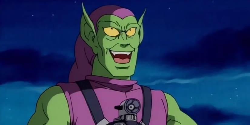 Green goblin smiling in spider-man the animated series