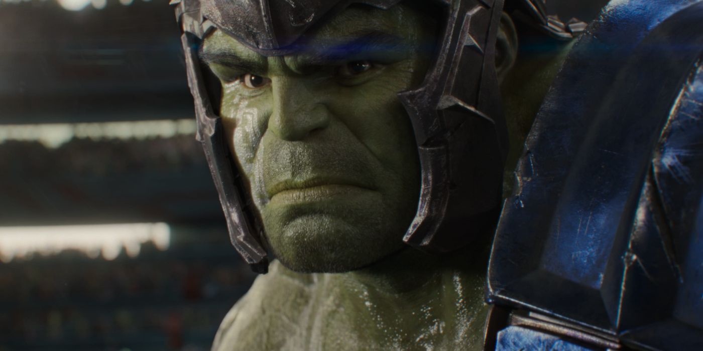 Mark Ruffalo as Gladiator Hulk in his battle armor in Thor: Ragnarok 