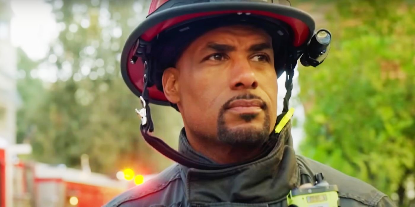 Boris Kodjoe as Robert Sullivan looking stoically in Station 19 season 7