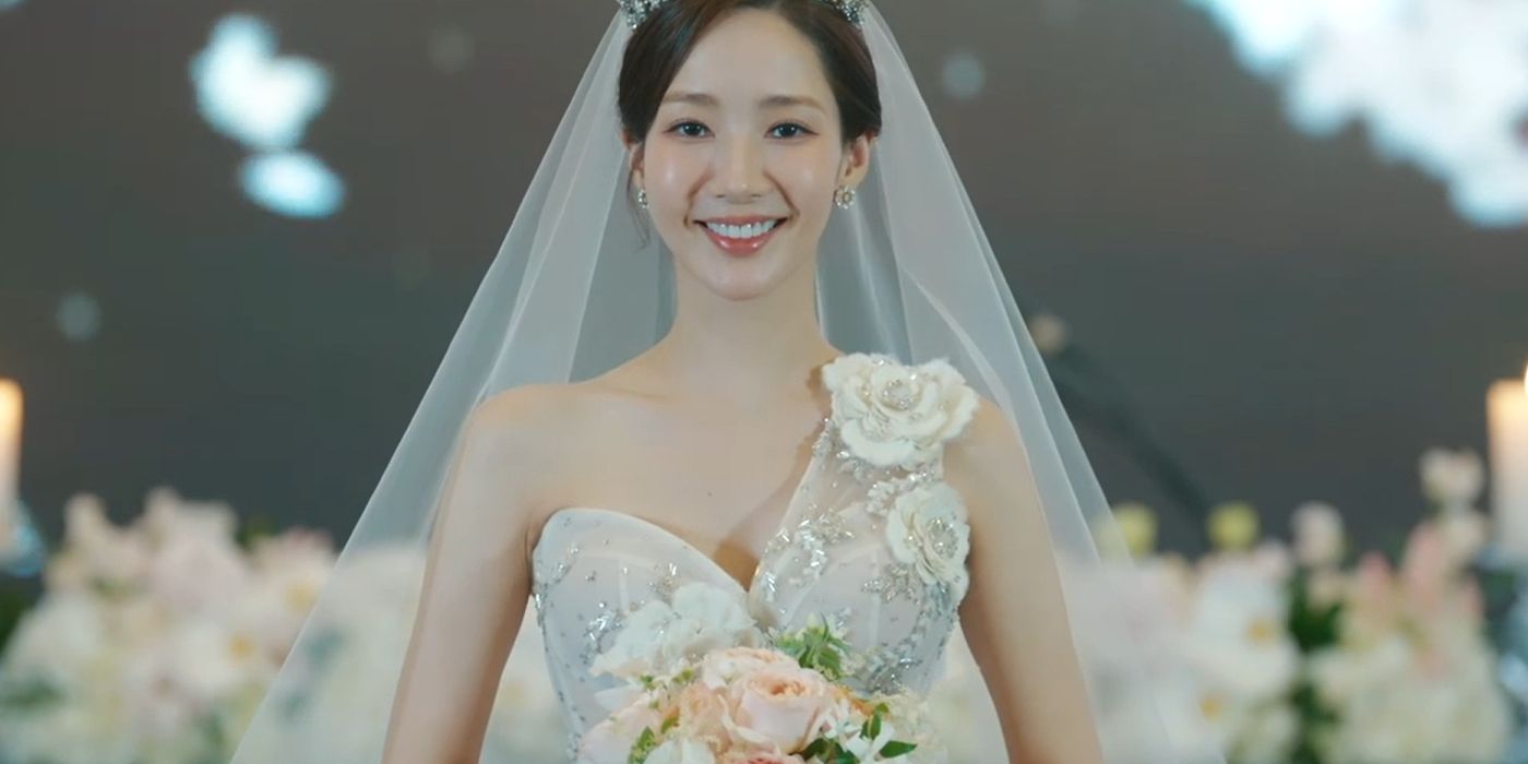 Ji-won as a bride holding her bouquet in Marry My Husband