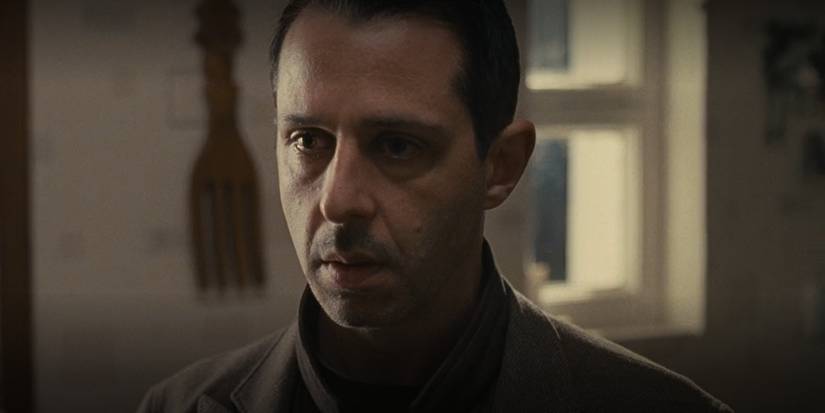 Jeremy Strong as Kendall Roy looking upset in Succession