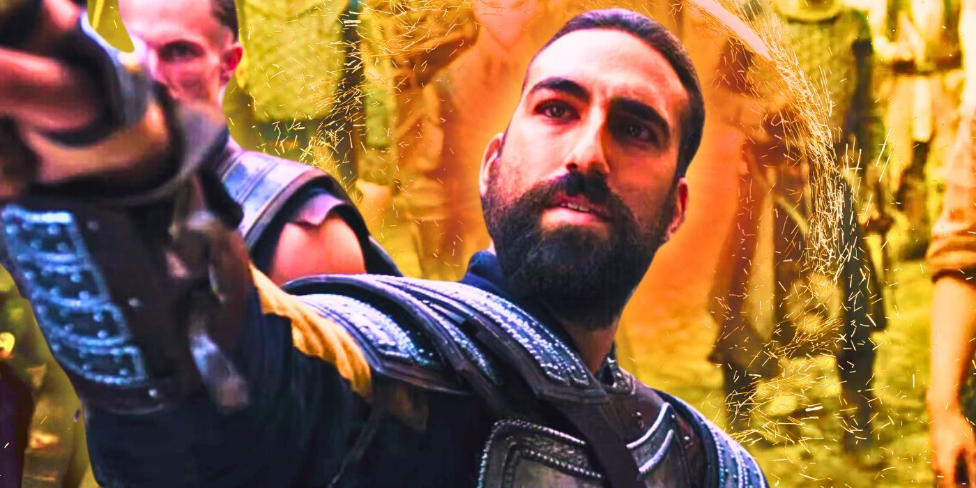 Lord Ingtar holding a sword in The Wheel of Time.