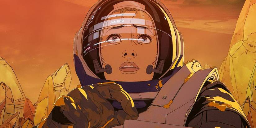 An astronaut looking worried in Love, Death & Robots