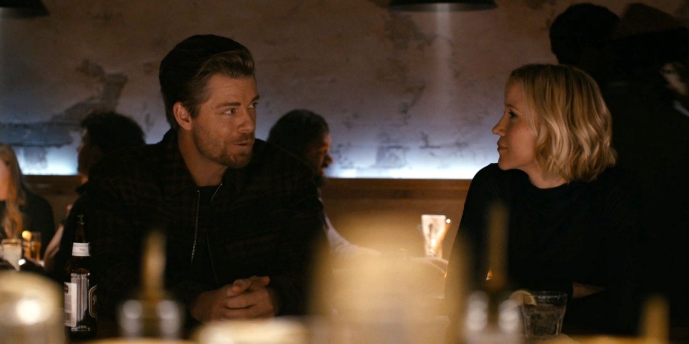 Luke Mitchell as Dr. Mitchell Ripley and Jessy Schram as Dr. Hannah Asher in Chicago Med Season 9.