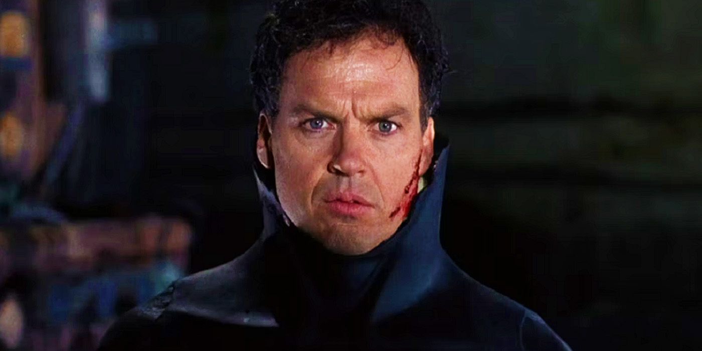 Michael Keaton as Bruce Wayne in Batman costume in Batman