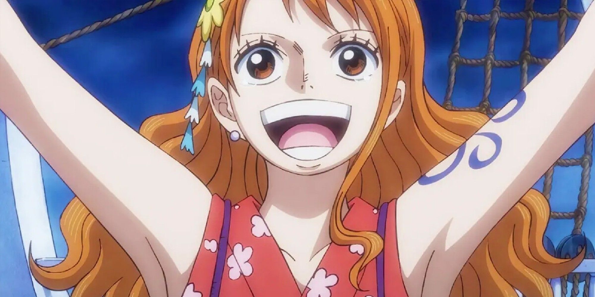 Nami from One Piece smiling