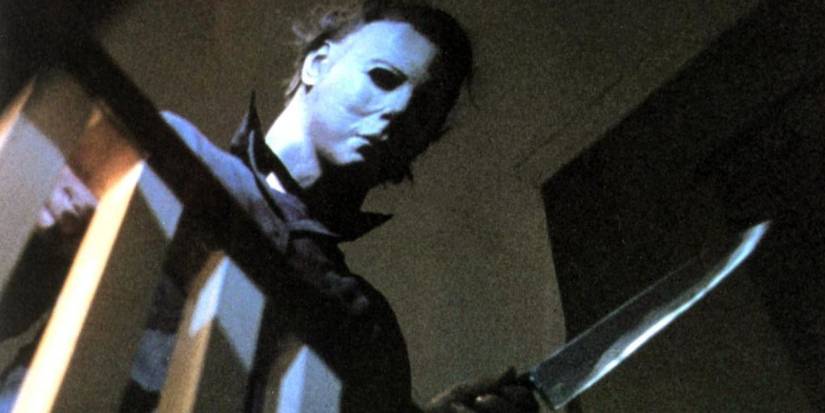 Nick Castle as Michael Myers Looking Over the Bannister in Halloween