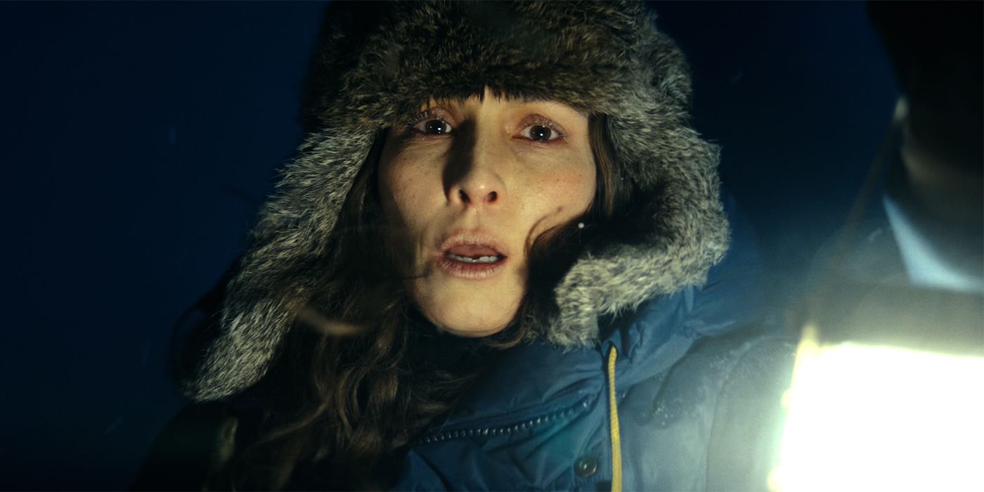 Noomi Rapace as Jo looking for something in the dark in Constellation