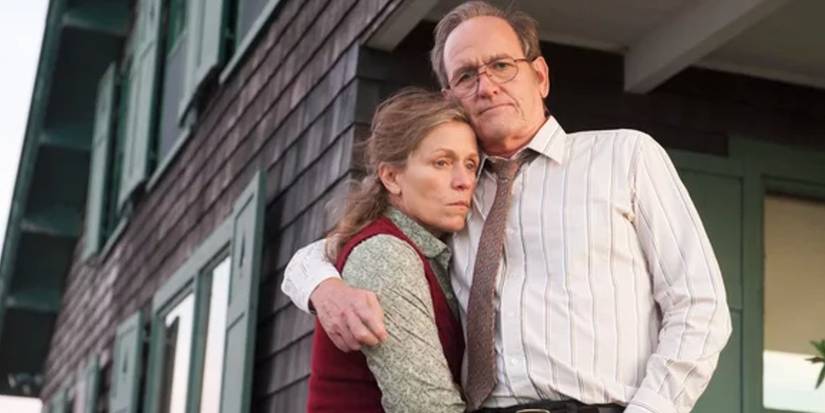 Olive (Frances McDormand) and Henry (Richard Jenkins) hug in Olive Kitteridge