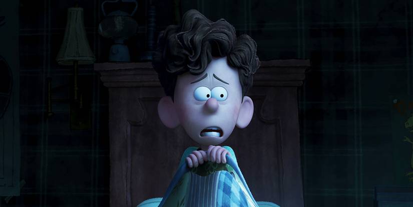 Orion assustado com um cobertor em Orion e a Escuridão