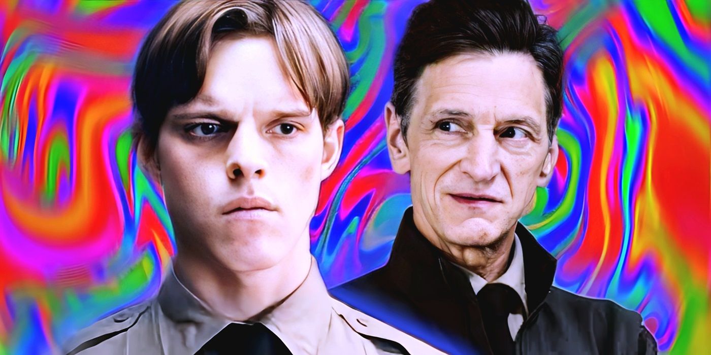 Finn Bennett as Officer Peter Prior and John Hawkes as Captain Hank Prior in True Detective: Night Country