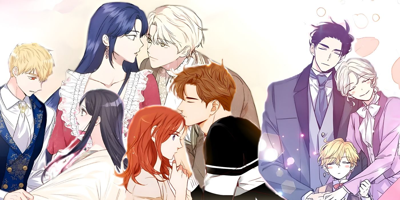 Four manhwa couples share moments together. This includes Terryl and Cesio from I Wasn't the Cinderella, Shuden and Valia from Valia, Tribute to Shuden, Jooahn and Dojin from An Hour of Romance, and Ruediger and Judith from The Villainess Flips the Script.