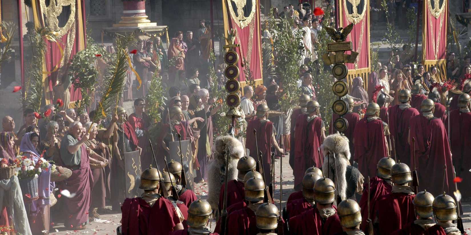 Soldados romanos reunidos em Roma da HBO