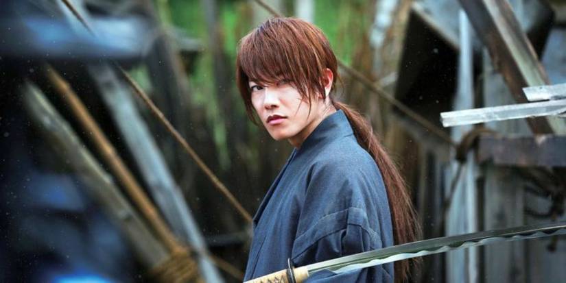 Kenshin with sword in Rurouni Kenshin- Kyoto Inferno (2014)