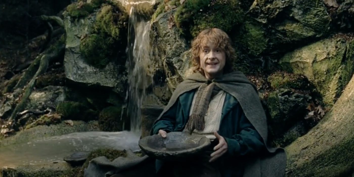 Billy Boyd as Pippin samples the Ent-draught in Lord of the Rings: The Two Towers