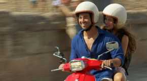 The Bachelor Season 28's Joey Graziadei and Kelsey Anderson Riding On A Vespa