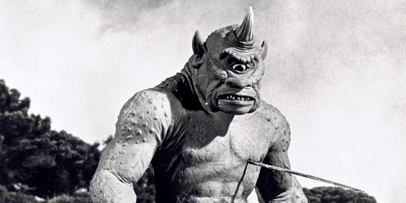 The Cyclops speared in the chest in 7th Voyage of Sinbad.