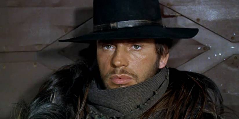 Jean Louis Trintignant looking moody as Silence in The Great Silence