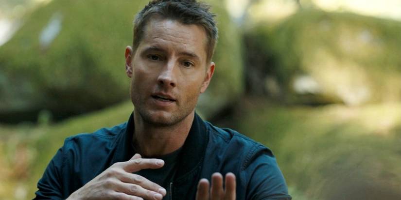 Colter Shaw gestures with his hands in a close up from Tracker season 1