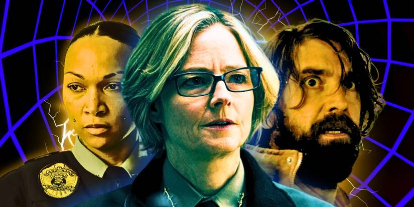 Kali Reis as Navarro, Jodie Foster as Danvers, and Owen McDonnell as Raymond Clark in True Detective: Night Country