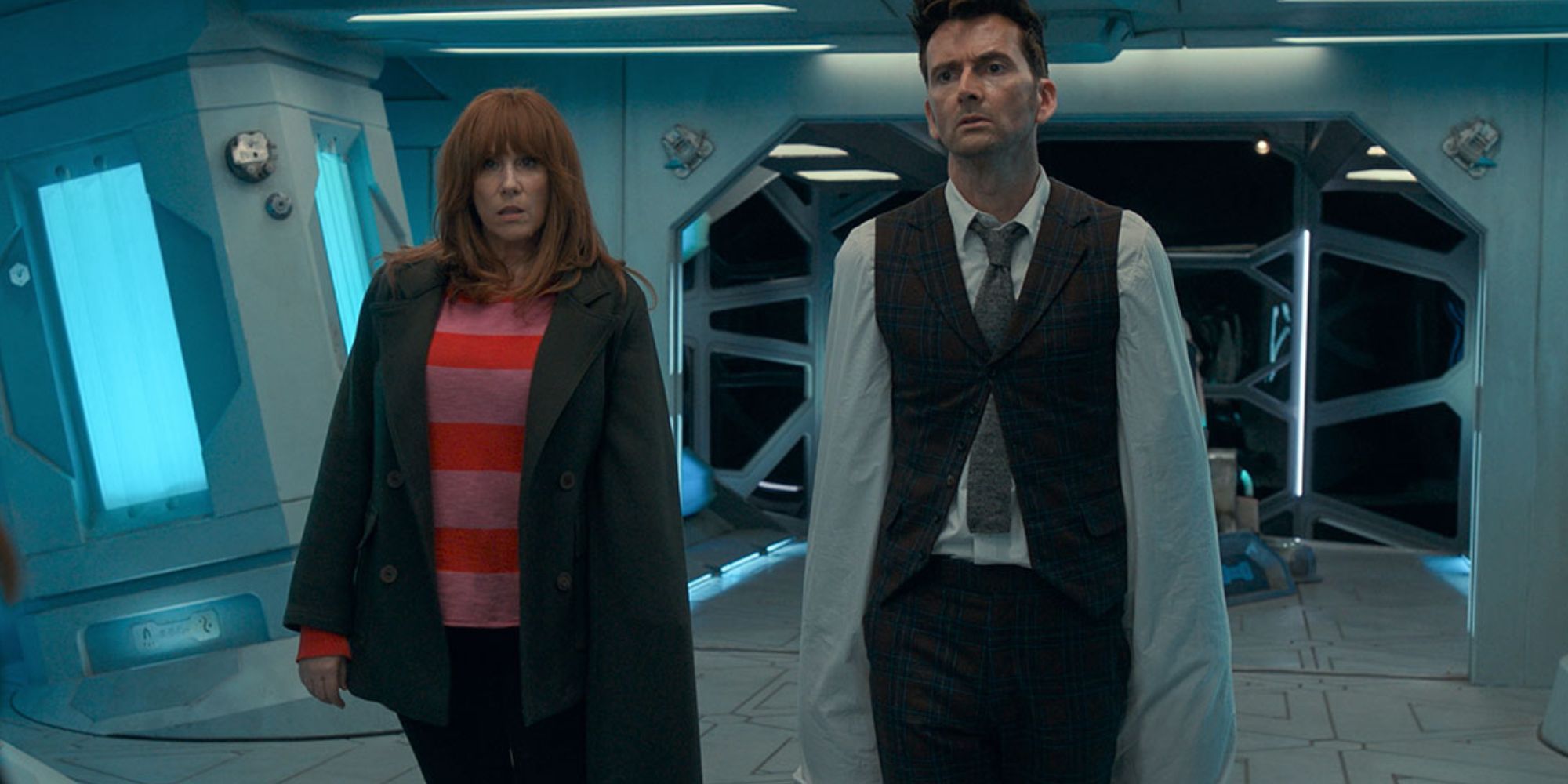 Catherine Tate and David Tennant as Not-Things pretending to be Donna Noble and the Fourteenth Doctor in Doctor Who