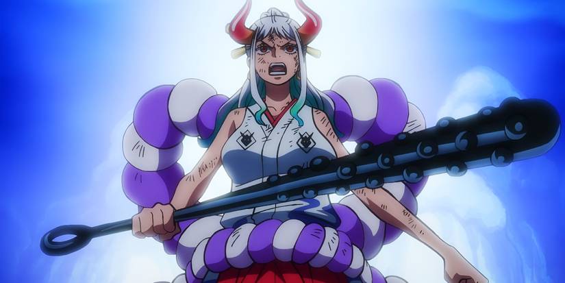 Yamato tient son club et se prépare à combattre Kaido dans One Piece.