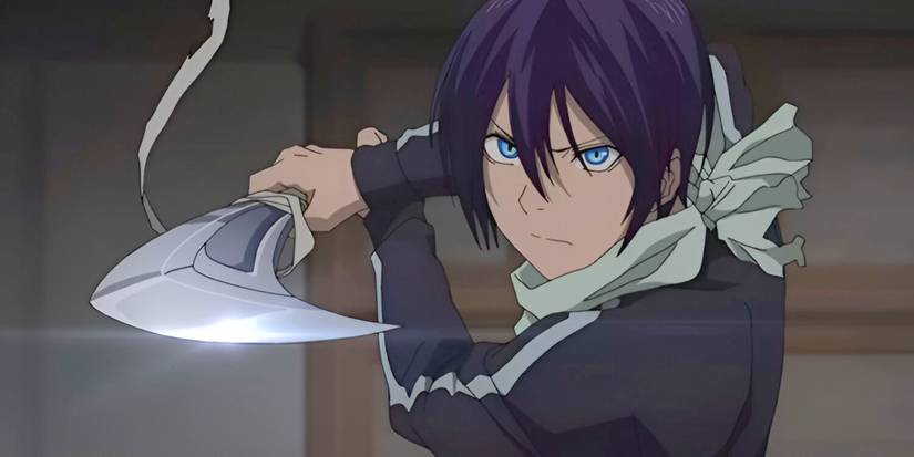 Yato wields Yukine in sword form from Noragami.