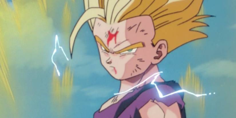 Gohan unlocking Super Saiyan 2 in Dragon Ball Z.
