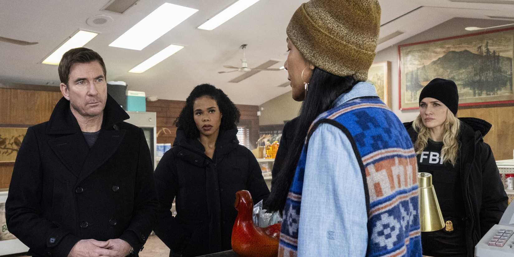 Remy, Barnes, and Nina questioning a witness in FBI: Most Wanted