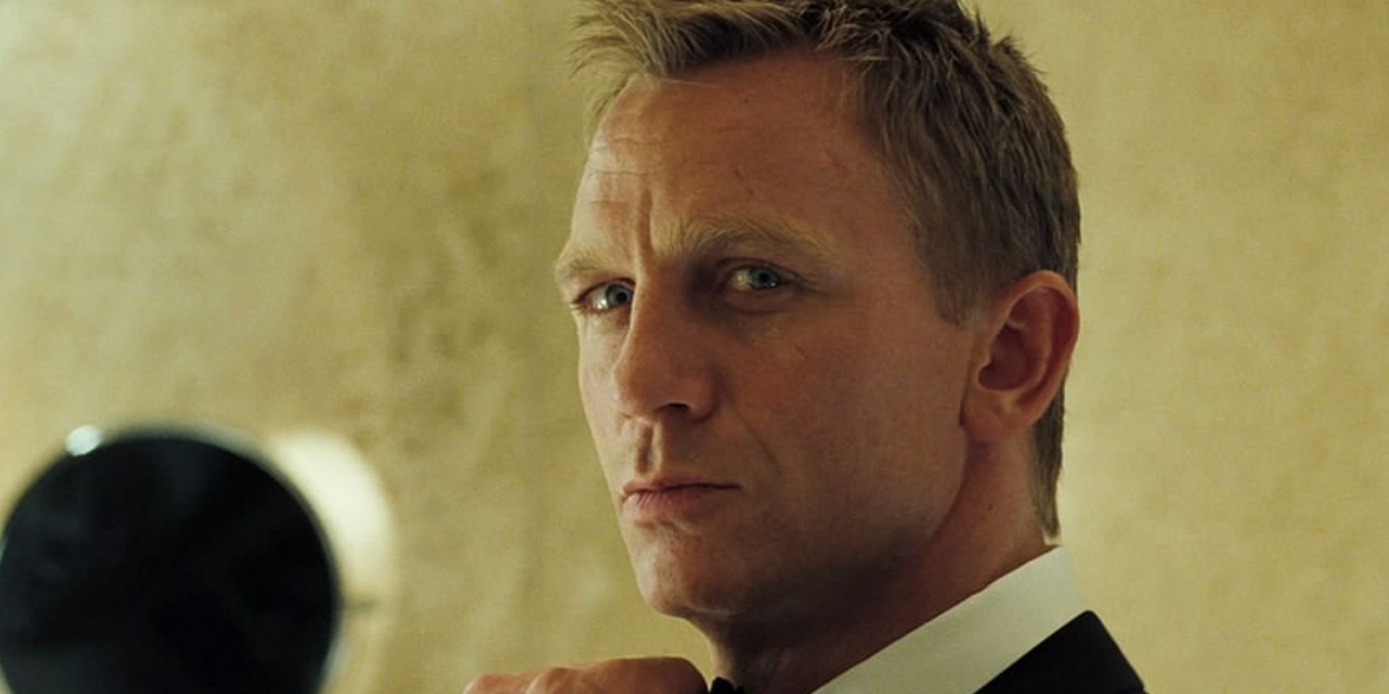 Daniel Craig as James Bond looking down the lens in Casino Royale