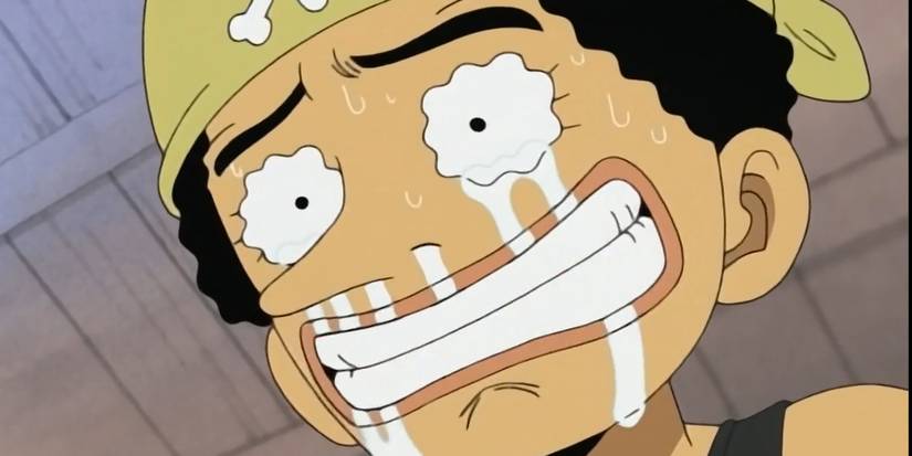 a young usopp crying in one piece