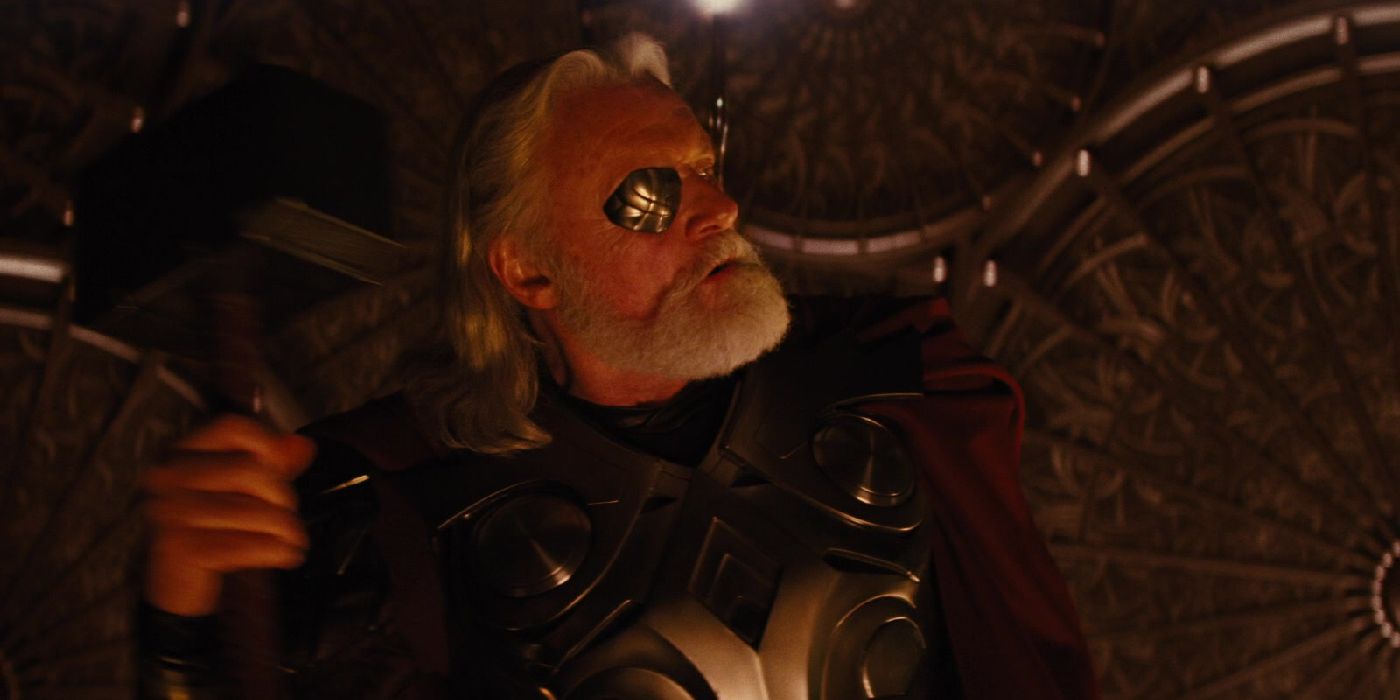 Anthony Hopkins' Odin throws Mjolnir in Thor.jpg