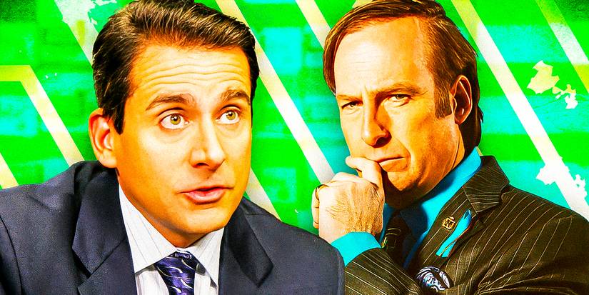 Bob Odenkirk as Saul-Goodman from Breaking Bad (TV-Series-2008&ndash;2013) & Steve-Carell as Michael Scott from The Office (2005 2013)