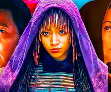 Маэ, Мастер Индара и Мастер Сол на объединенной картинке с ярким синим фоном