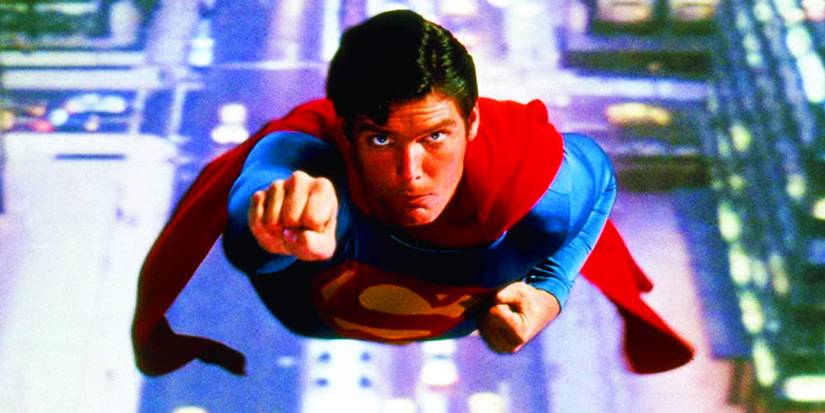 Christopher Reeve as Superman in 1978's Superman The Movie flying