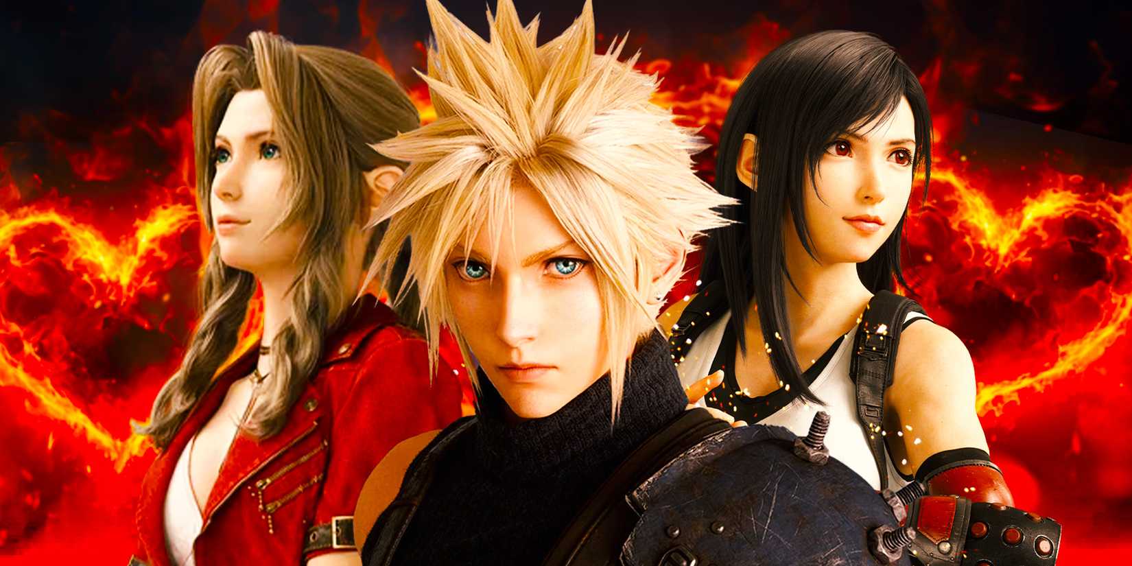 Cloud with Tifa and Aerith from Final Fantasy 7 Rebirth