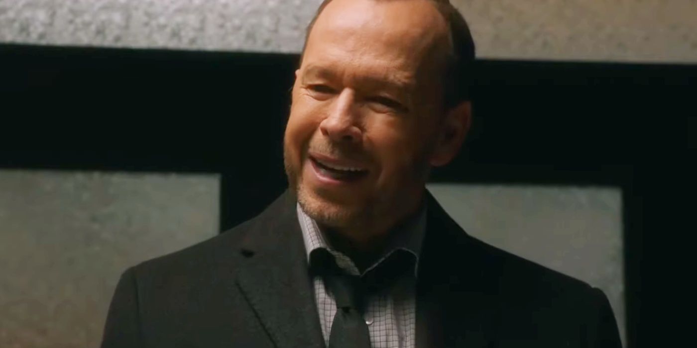 Donnie Wahlberg as Detective Danny Reagan in the middle of speaking in Blue Bloods