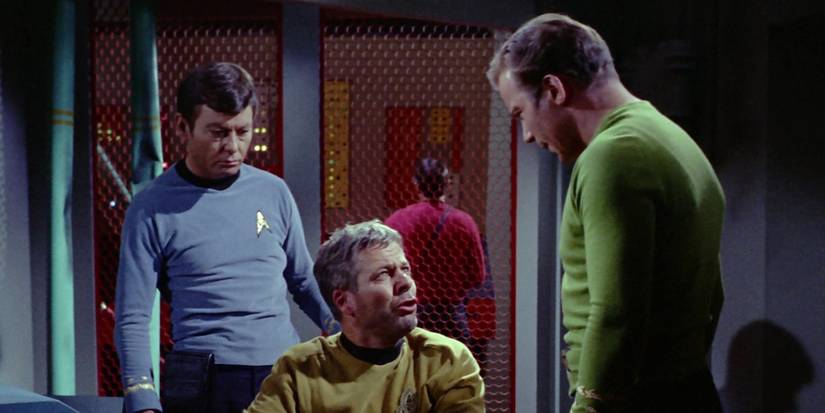 Star Trek The Original Series, The Doomsday Machine. DeForest Kelley as Dr Leonard Bones McCoy. William Shatner as Captain James T. Kirk. William Windom as Commodore Matt Decker. James Doohan as Montgomery Scotty Scott.