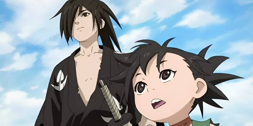 Hyakkimaru e Dororo incontrano Tahomaru attraversando la capitale Daigo in Dororo 2019.