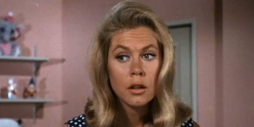 Elizabeth Montgomery as Samantha Stephens looking surprised in Bewitched.