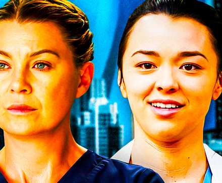 Эллен Помпео в роли Мередит Грей и Мидори Франсис в роли Мики Ясуда в "Grey's Anatomy"