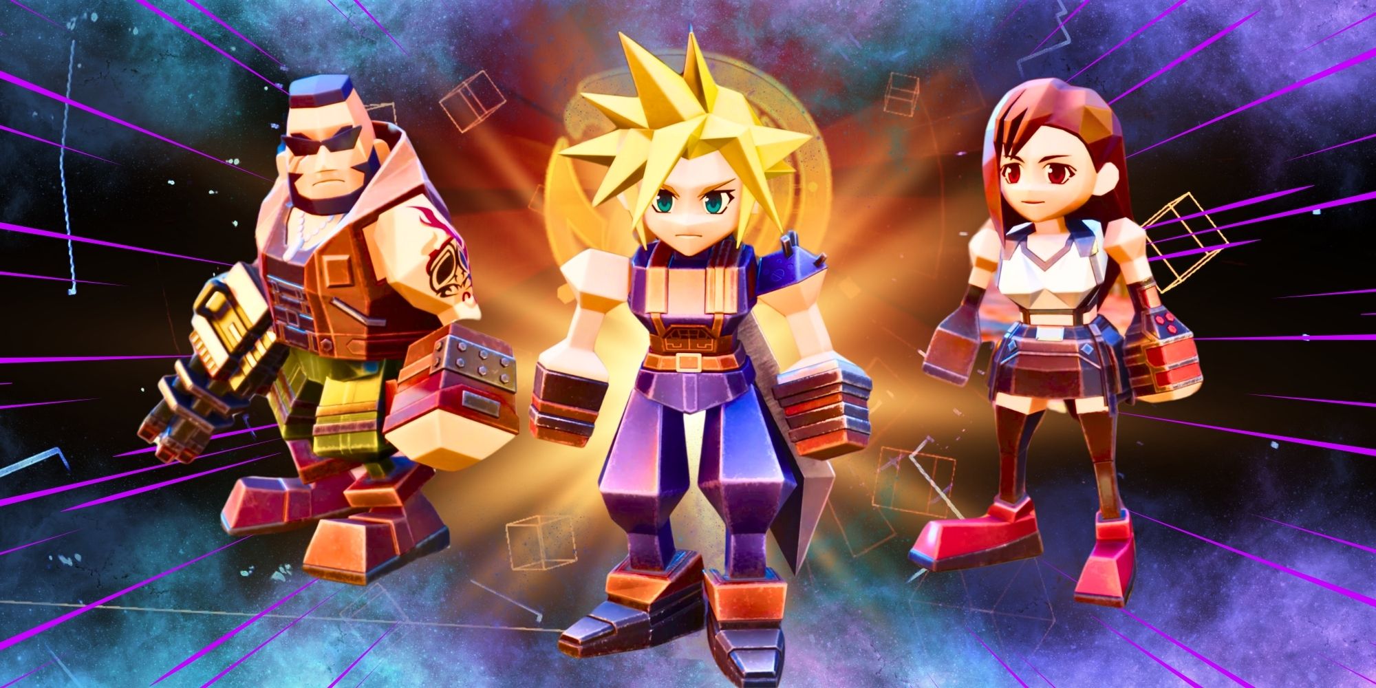 Barrett, Cloud, and Tifa in Fort Condor in FF7 Rebirth.
