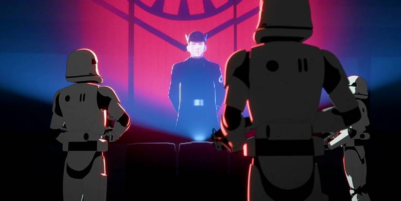Hologram of General Hux's speech about Starkiller Base in Star Wars Resistance season 1, episode 20 "No Escape: Part 1."