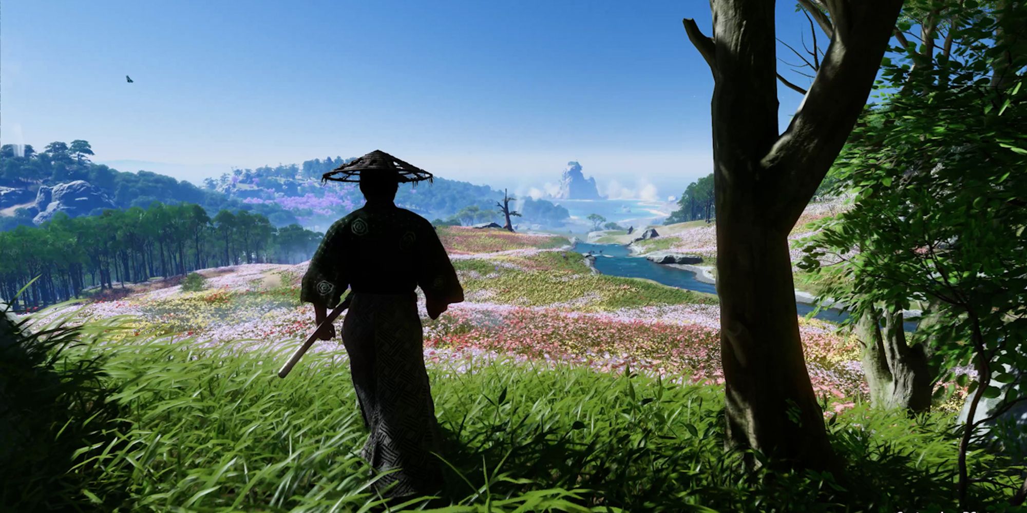 Ghost of Tsushima PC - Jin in Ronin outfit overlooking field-1