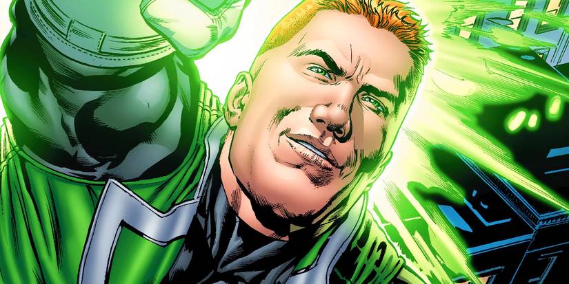 Guy Gardner's Green Lantern flying in DC Comics