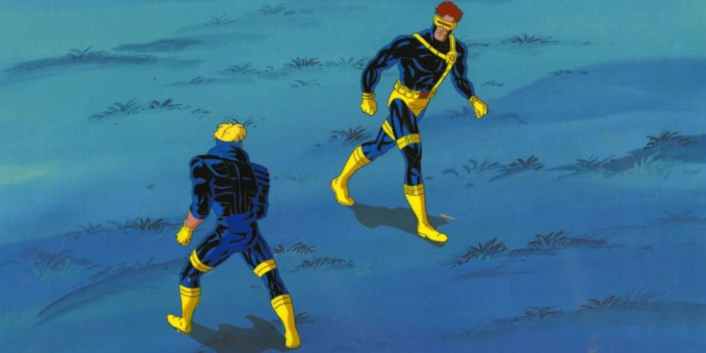 Havok and Cyclops standing off in X-Men The Animated Series